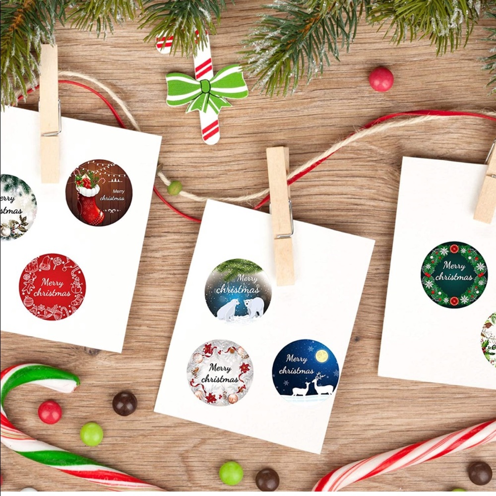 🆕🎅🏽 100 Christmas Label Stickers - Picture 7 of 7